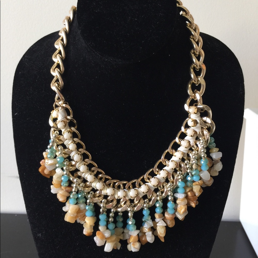 Gold summer statement necklace